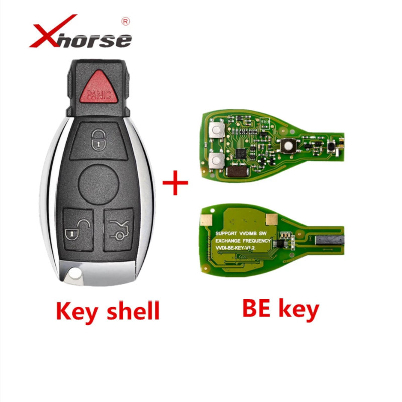 Xhorse VVDI BE key pro full key for Benz 3+1 button remote key with 315Mhz, frequency can be changed to 433.92mhz